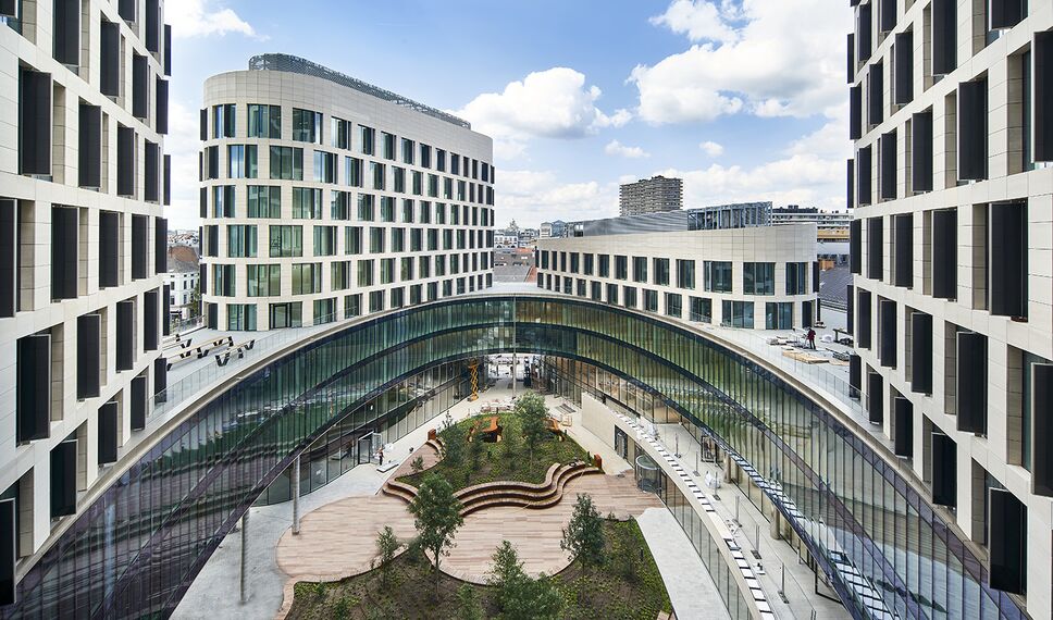 ConceptWall 50 Aluminium Façades, CW 65-EF Aluminium Façades, ConceptWall 86 Aluminium Façades, CW 86 Standard Aluminium Façades and CW 86-EF Aluminium Façades - Residental/Project Quatuor located in Brussels, Belgium