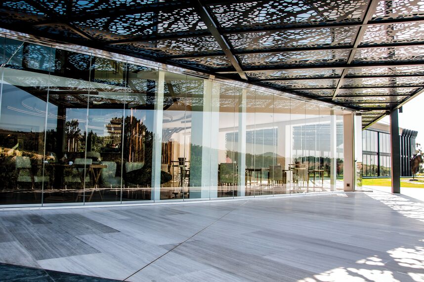 ConceptSystem 68 Aluminium Windows and ConceptFolding 77 Aluminium Sliding & Folding Doors - Recreation/Entertainment centre Quoin Rock Wine Estate located in Stellenbosch, South-Africa