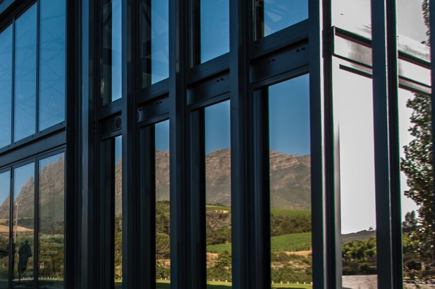 ConceptSystem 68 Aluminium Windows and ConceptFolding 77 Aluminium Sliding & Folding Doors - Recreation/Entertainment centre Quoin Rock Wine Estate located in Stellenbosch, South-Africa