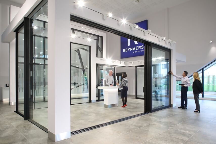 HiFinity Aluminium Sliding & Folding Doors, CW 50-FP Aluminium Façades, CS 77 Fire Proof Aluminium Windows and CW 50-SC Aluminium Façades - Reynaers Knowledge Centre located in Birmingham, United Kingdom