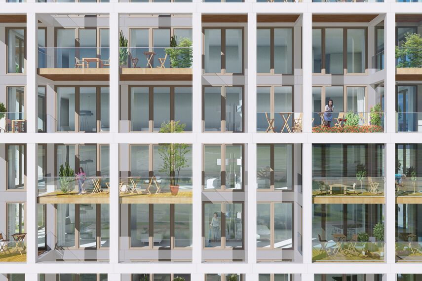 ConceptSystem 59Pa Aluminium Windows, ConceptWall 50 Aluminium Façades, ConceptFolding 77 Aluminium Sliding & Folding Doors and MasterLine 8 HI+ Aluminium Windows - Zuiderzicht Nieuw Zuid located in Antwerp, Belgium