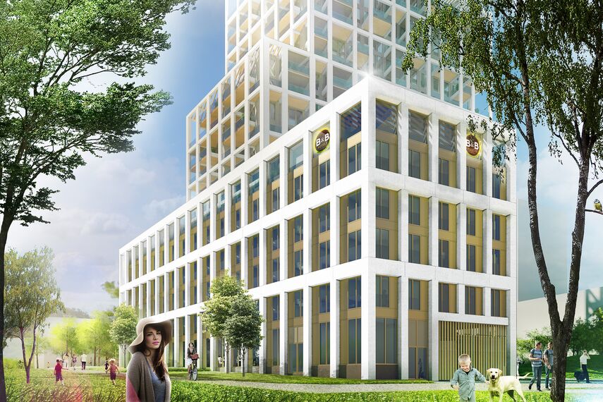 ConceptSystem 59Pa Aluminium Windows, ConceptWall 50 Aluminium Façades, ConceptFolding 77 Aluminium Sliding & Folding Doors and MasterLine 8 HI+ Aluminium Windows - Zuiderzicht Nieuw Zuid located in Antwerp, Belgium