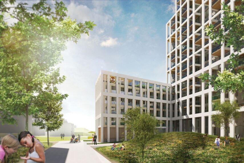 ConceptSystem 59Pa Aluminium Windows, ConceptWall 50 Aluminium Façades, ConceptFolding 77 Aluminium Sliding & Folding Doors and MasterLine 8 HI+ Aluminium Windows - Zuiderzicht Nieuw Zuid located in Antwerp, Belgium