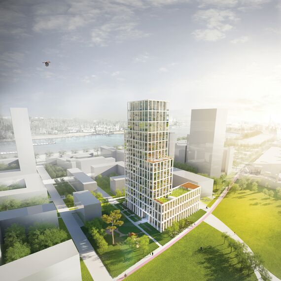 ConceptSystem 59Pa Aluminium Windows, ConceptWall 50 Aluminium Façades, ConceptFolding 77 Aluminium Sliding & Folding Doors and MasterLine 8 HI+ Aluminium Windows - Zuiderzicht Nieuw Zuid located in Antwerp, Belgium