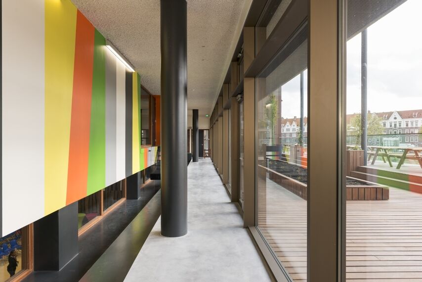ConceptWall 50 Aluminium Façades, ConceptSystem 77 Aluminium Windows and CS 77 Hidden Vent Aluminium Windows - Brede school Houthaven located in Amsterdam, The Netherlands
