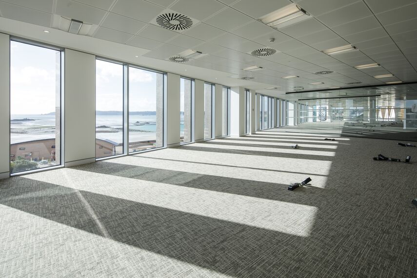 ConceptWall 50 Aluminium Façades, ConceptWall 86 Aluminium Façades, ConceptSystem 77 Aluminium Windows, ConceptSystem 68 Aluminium Windows and CW 50-FP Aluminium Façades - Office building Jersey Esplanade located in Jersey, United Kingdom