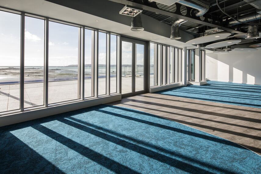 ConceptWall 50 Aluminium Façades, ConceptWall 86 Aluminium Façades, ConceptSystem 77 Aluminium Windows, ConceptSystem 68 Aluminium Windows and CW 50-FP Aluminium Façades - Office building Jersey Esplanade located in Jersey, United Kingdom