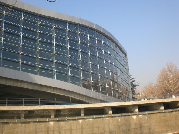 BriseSoleil 100 Solar Shadings and ConceptWall 50 Aluminium Façades - Cinema Mellat Park cineplex located in Tehran, Iran