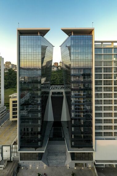 ConceptWall 50 Aluminium Façades - Energy Towers located in Maputo, Moçambique