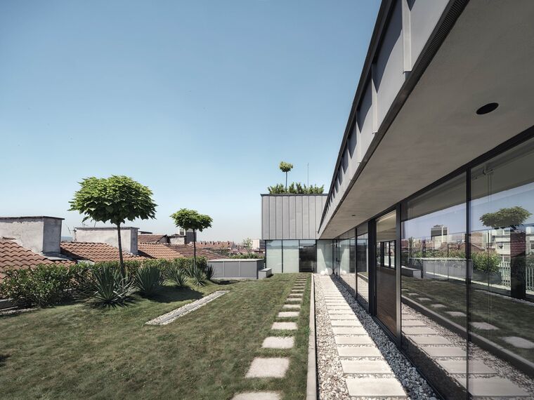 ConceptSystem 77 Aluminium Windows, ConceptPatio 155 Aluminium Sliding & Folding Doors, SlimPatio 68 Aluminium Sliding & Folding Doors, MasterLine 8 Aluminium Doors and CW 50-SC Aluminium Façades - MIR Office Building located in Sofia, Bulgaria