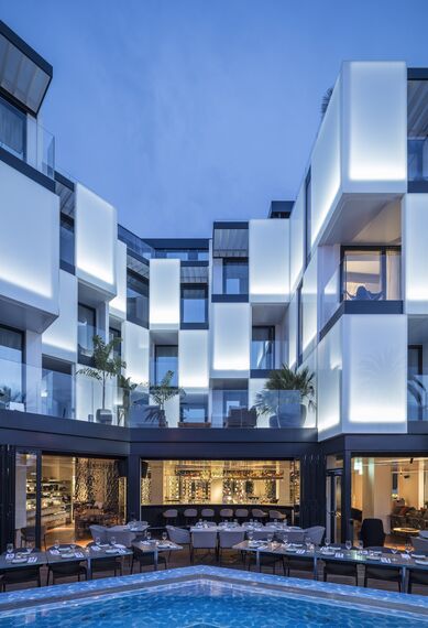 ConceptSystem 68 Aluminium Windows, ConceptFolding 77 Aluminium Sliding & Folding Doors and CS 77 Fire Proof Aluminium Doors - Hotel Sir Joan located in Ibiza, Spain