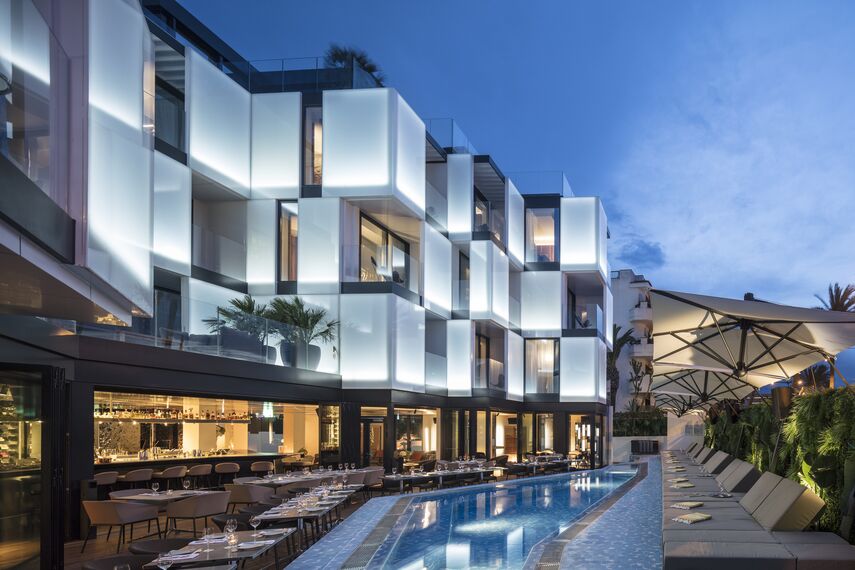ConceptSystem 68 Aluminium Windows, ConceptFolding 77 Aluminium Sliding & Folding Doors and CS 77 Fire Proof Aluminium Doors - Hotel Sir Joan located in Ibiza, Spain