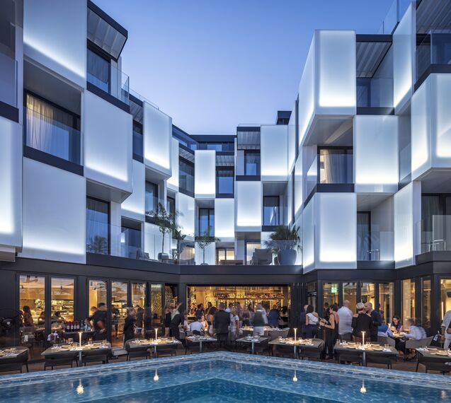 ConceptSystem 68 Aluminium Windows, ConceptFolding 77 Aluminium Sliding & Folding Doors and CS 77 Fire Proof Aluminium Doors - Hotel Sir Joan located in Ibiza, Spain