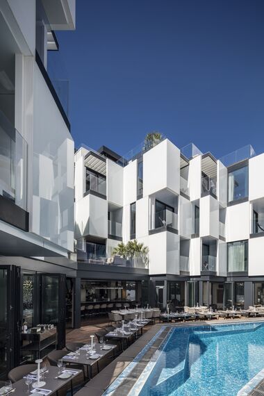 ConceptSystem 68 Aluminium Windows, ConceptFolding 77 Aluminium Sliding & Folding Doors and CS 77 Fire Proof Aluminium Doors - Hotel/Holiday complex Hotel Sir Joan located in Ibiza, Spain