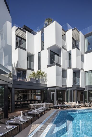 ConceptSystem 68 Aluminium Windows, ConceptFolding 77 Aluminium Sliding & Folding Doors and CS 77 Fire Proof Aluminium Doors - Hotel Sir Joan located in Ibiza, Spain