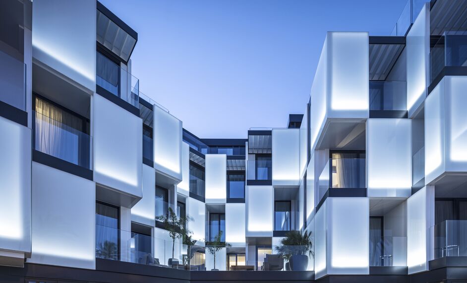 ConceptSystem 68 Aluminium Windows, ConceptFolding 77 Aluminium Sliding & Folding Doors and CS 77 Fire Proof Aluminium Doors - Hotel Sir Joan located in Ibiza, Spain