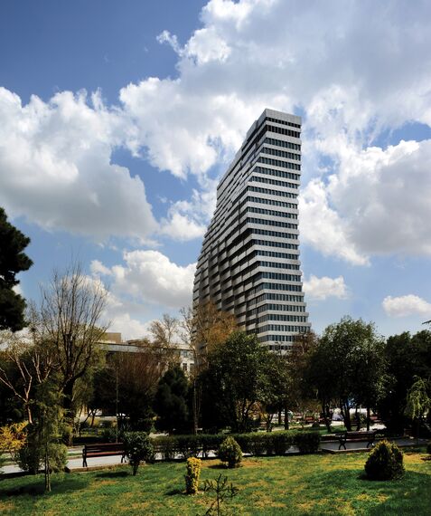 ConceptWall 60 Aluminium Façades, ConceptSystem 68 Aluminium Windows and Ventalis Complementary Systems - Office building Jaam Tower located in Tehran, Iran