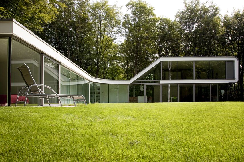 ConceptSystem 77 Aluminium Windows, ConceptSystem 77 Aluminium Doors, ConceptWall 50 Aluminium Façades, CS 86-HI (c) Cancelled Systems and CP 50 Aluminium Sliding & Folding Doors - Van Acker Sissau villa located in Loppem, Belgium