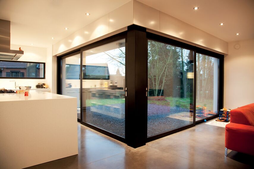 ConceptPatio 130 Aluminium Sliding & Folding Doors - Villa Passive House located in Ath, Belgium