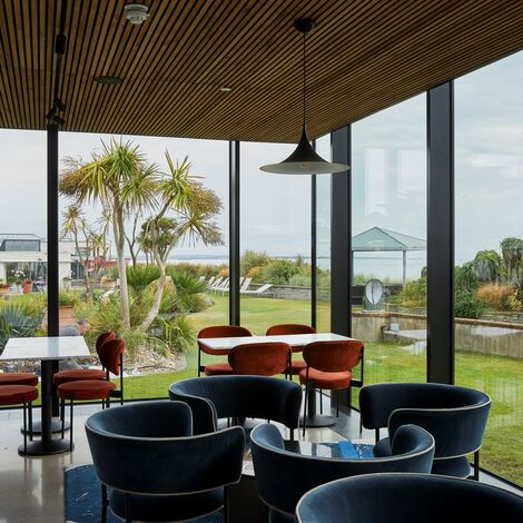 ConceptWall 50 Aluminium Façades, SlimLine 38 Aluminium Doors, CW 50-SC Aluminium Façades, SlimLine 38 HI Aluminium Windows, CS 77-HI Aluminium Doors and CS 77-HI+ Aluminium Windows - The Sea Rooms located in Rosslare, Ireland