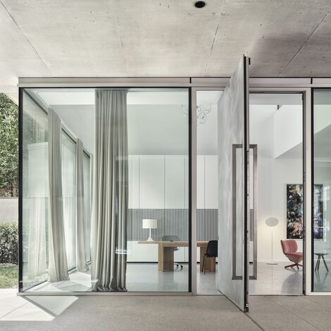 ConceptSystem 77 Aluminium Windows, ConceptPatio 155 Aluminium Sliding & Folding Doors, SlimPatio 68 Aluminium Sliding & Folding Doors, MasterLine 8 Aluminium Doors and CW 50-SC Aluminium Façades - MIR Office Building located in Sofia, Bulgaria