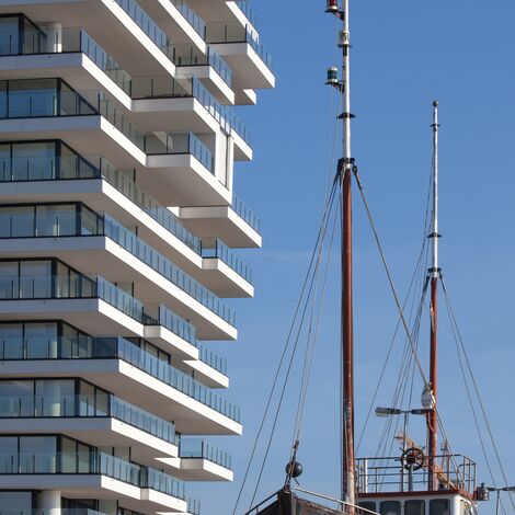 ConceptSystem 77 Aluminium Windows and ConceptWall 50 Aluminium Façades - Baelskaai 12 (Oosteroever) located in Oostende, Belgium