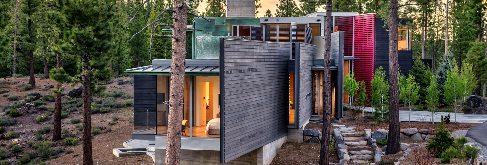 SlimLine 38 Aluminium Windows, SlimLine 38 Aluminium Doors, ConceptWall 50 Aluminium Façades and Mosquito Complementary Systems - Martis Camp located in Truckee, CA, United States of America