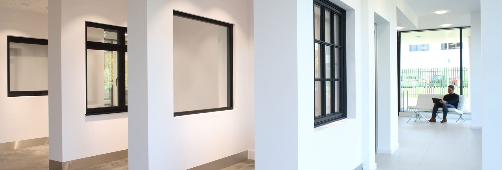 HiFinity Aluminium Sliding & Folding Doors, CW 50-FP Aluminium Façades, CS 77 Fire Proof Aluminium Windows and CW 50-SC Aluminium Façades - Reynaers Knowledge Centre located in Birmingham, United Kingdom