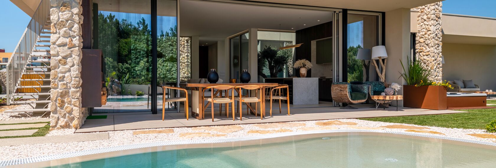 SlimPatio 68 Aluminium Sliding & Folding Doors and MasterLine 8 Aluminium Windows - Lagoon Village located in Óbidos, Portugal