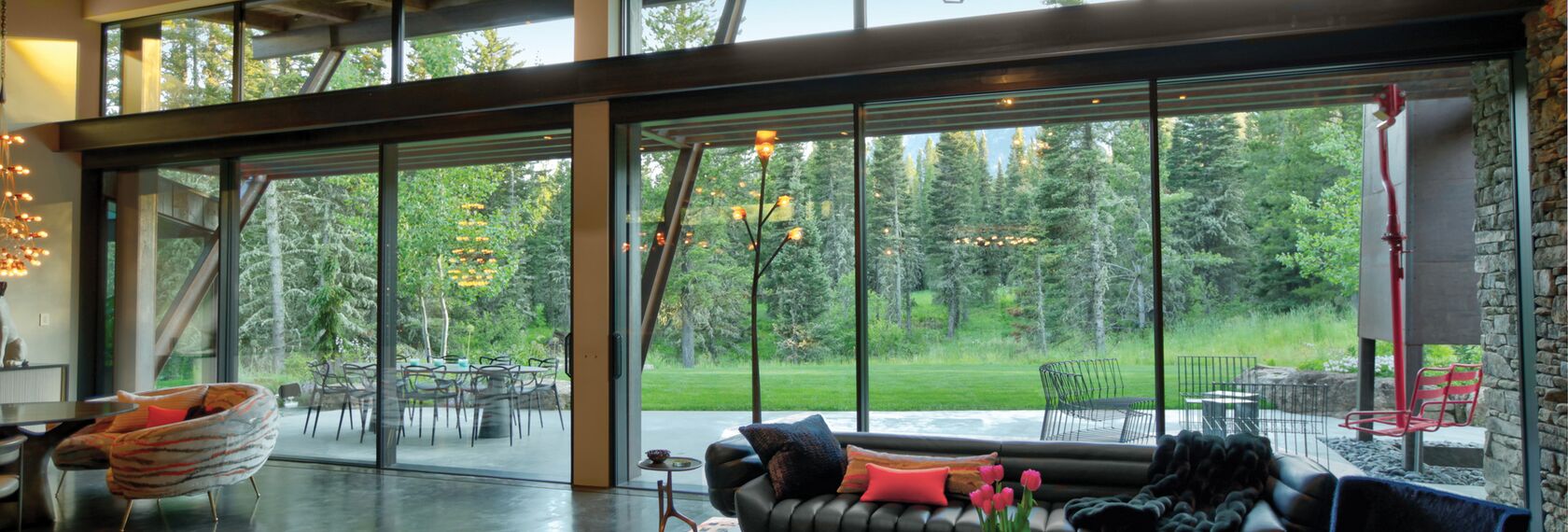 ConceptSystem 77 Aluminium Windows, ConceptSystem 77 Aluminium Doors, HiFinity Aluminium Sliding & Folding Doors and Purity Handles - Flying Star Residence located in Bridger Canyon, United States of America