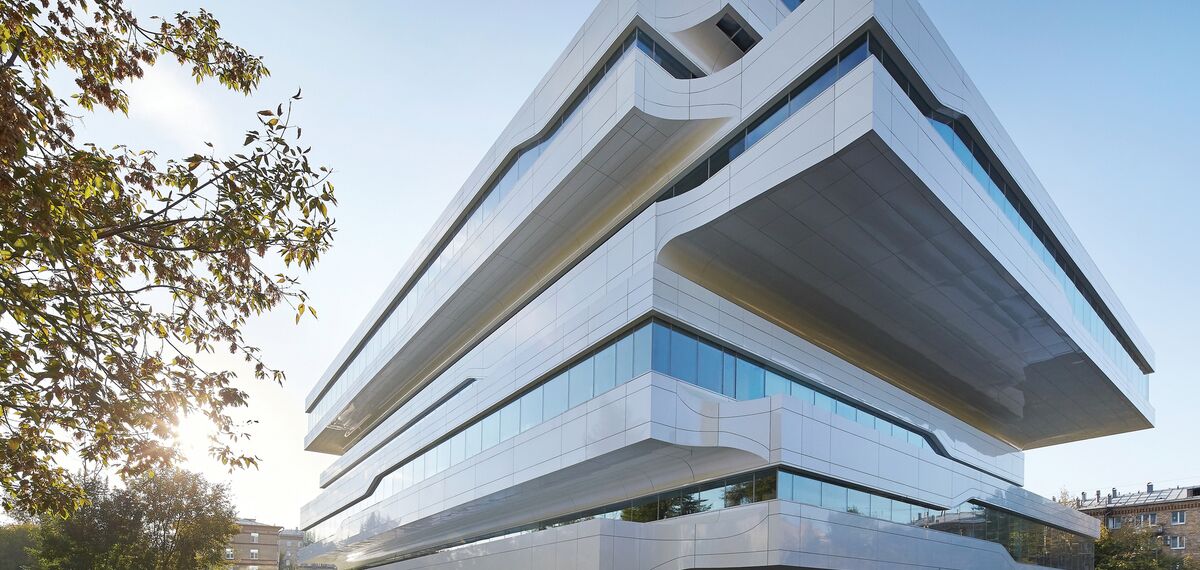 ConceptFolding 77 Aluminium Sliding & Folding Doors, ConceptSystem 77 Aluminium Windows and CW 50-SC Aluminium Façades - Office building Dominion Tower located in Moscow, Russia