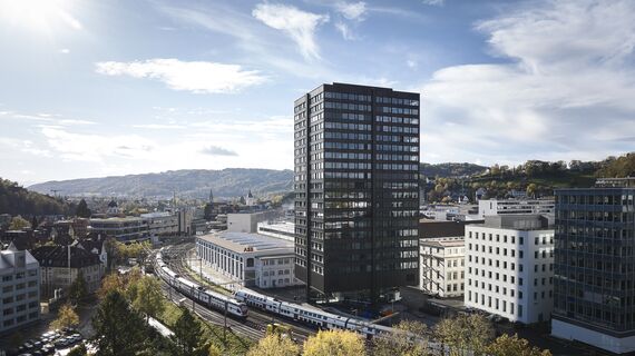 MasterPatio Aluminium Sliding & Folding Doors, MasterLine 8 Aluminium Windows and MasterLine 8 Aluminium Doors - Akara Tower located in Baden, Switzerland