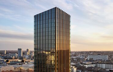 Evening view of the Hadrian's Tower in Newcastle, UK.