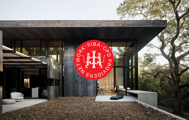 A modern house in the woods